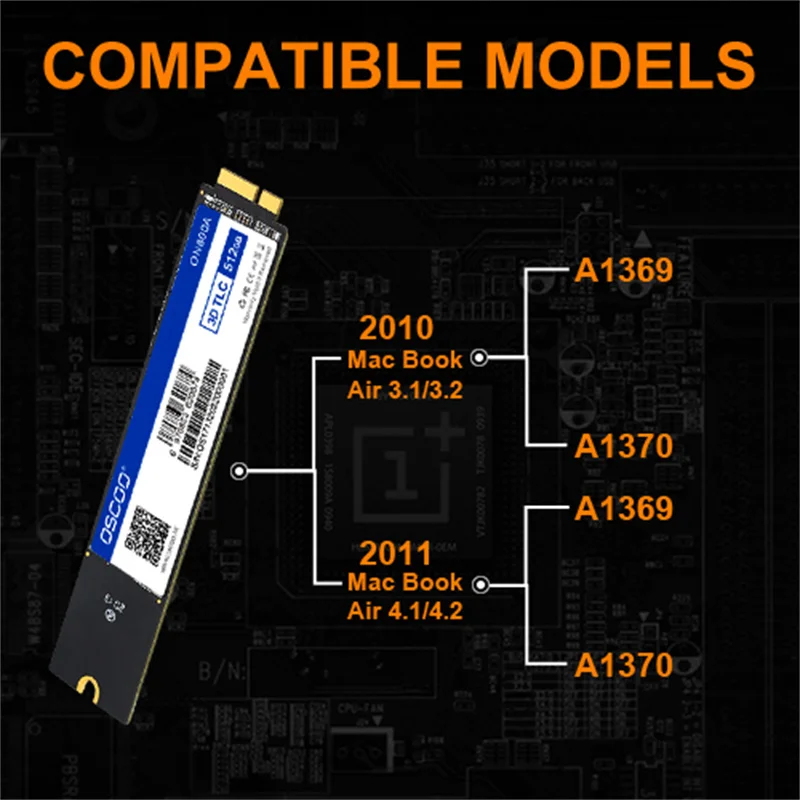 Disco Rígido Interno de Estado Sólido Atualização de Capacidade Tlc Ssd 512gb Apto para Macbook Air 20102011 A1369 A1370 - Imagem 2