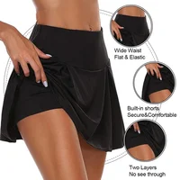 Summer Women Sprints Tennis Dance Fitness Short Skirts Quick Drying Solid Female Lining High Waist Mini Skirts Shorts DF4987 - Image 4