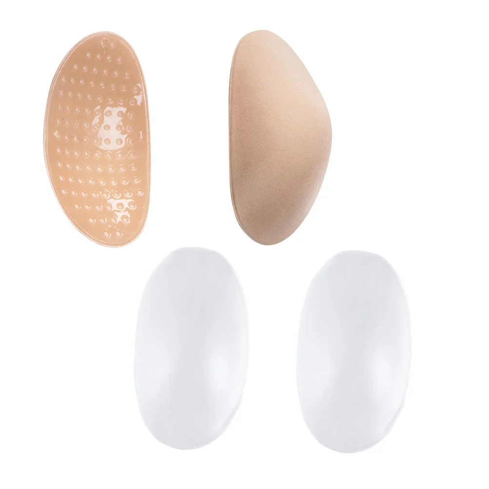 

2 Pairs Shoulder Pads Stick-on Push-up Cushion Detachable Invisible Silica Gel Padding Anti-skid Adhesive