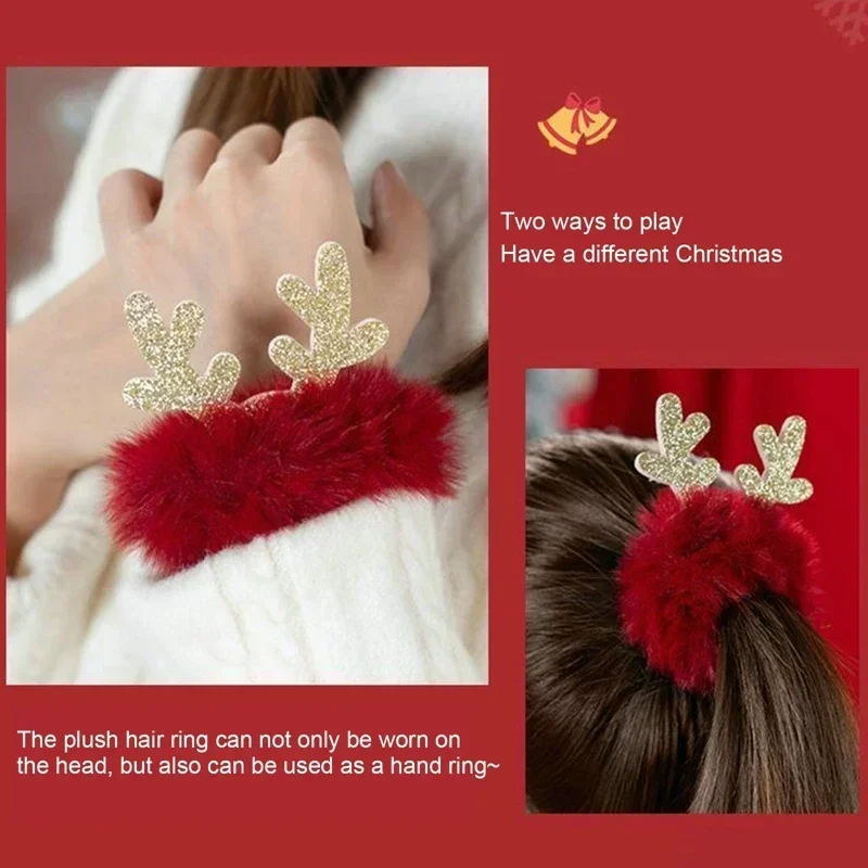 Creative Christmas Gift Set Antler Hairpin Brooch Hair Accessories Christmas Party Headwear Holiday Rubber Hair Accessories Gift