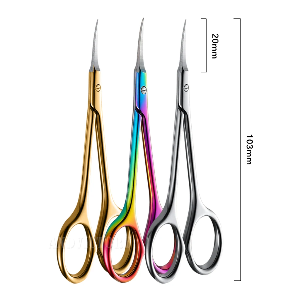 Stainless Steel Cuticle Scissors Dead Skin Remover For Nails Art Clippers Russian Manicure Curved Tip Scissor