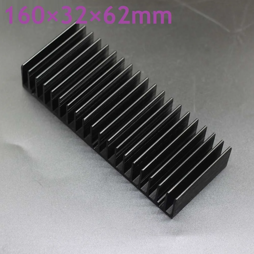 

160*62*32mm Power Amplifier Radiator Anodized Aluminum Heat Sink W160 For 1907 Chassis Heatsinks