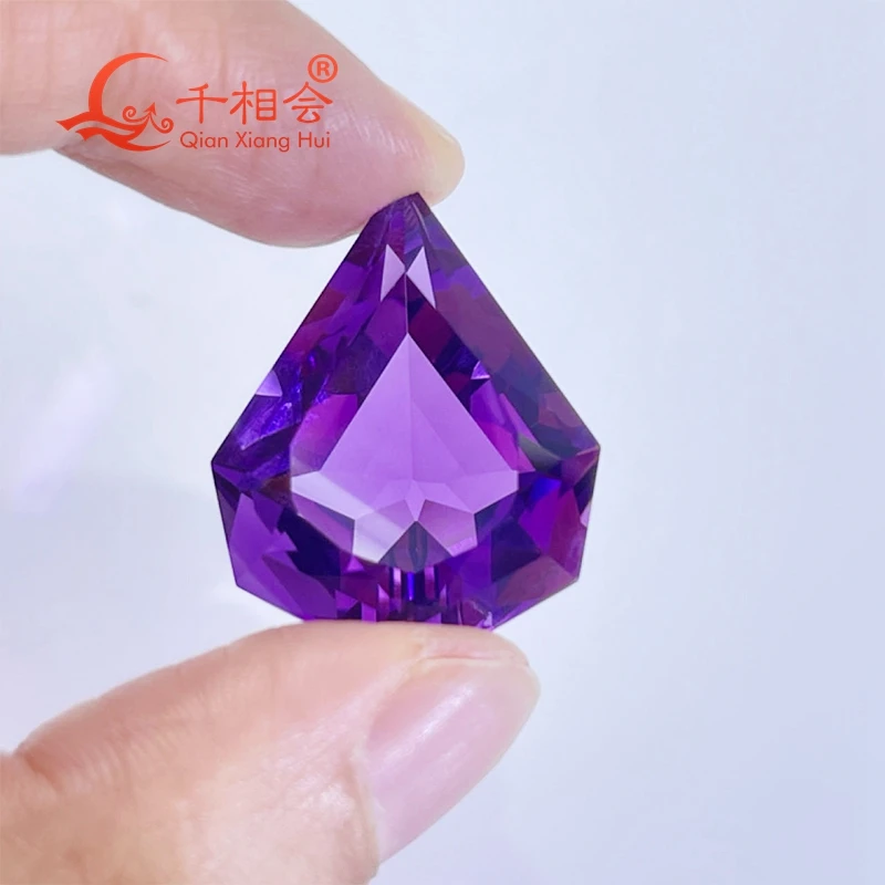 Natural Amethyst Gemstone Kite Shape Loose Stone 24-32 Carat for Jewelry Making Certified Beautiful by GRC