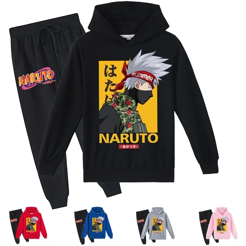 

Naruto 2024 New Children's Fashion Print Children's Boys and Girls Autumn Fashion Loose Hoodie Sweatshirt Trousers Suit