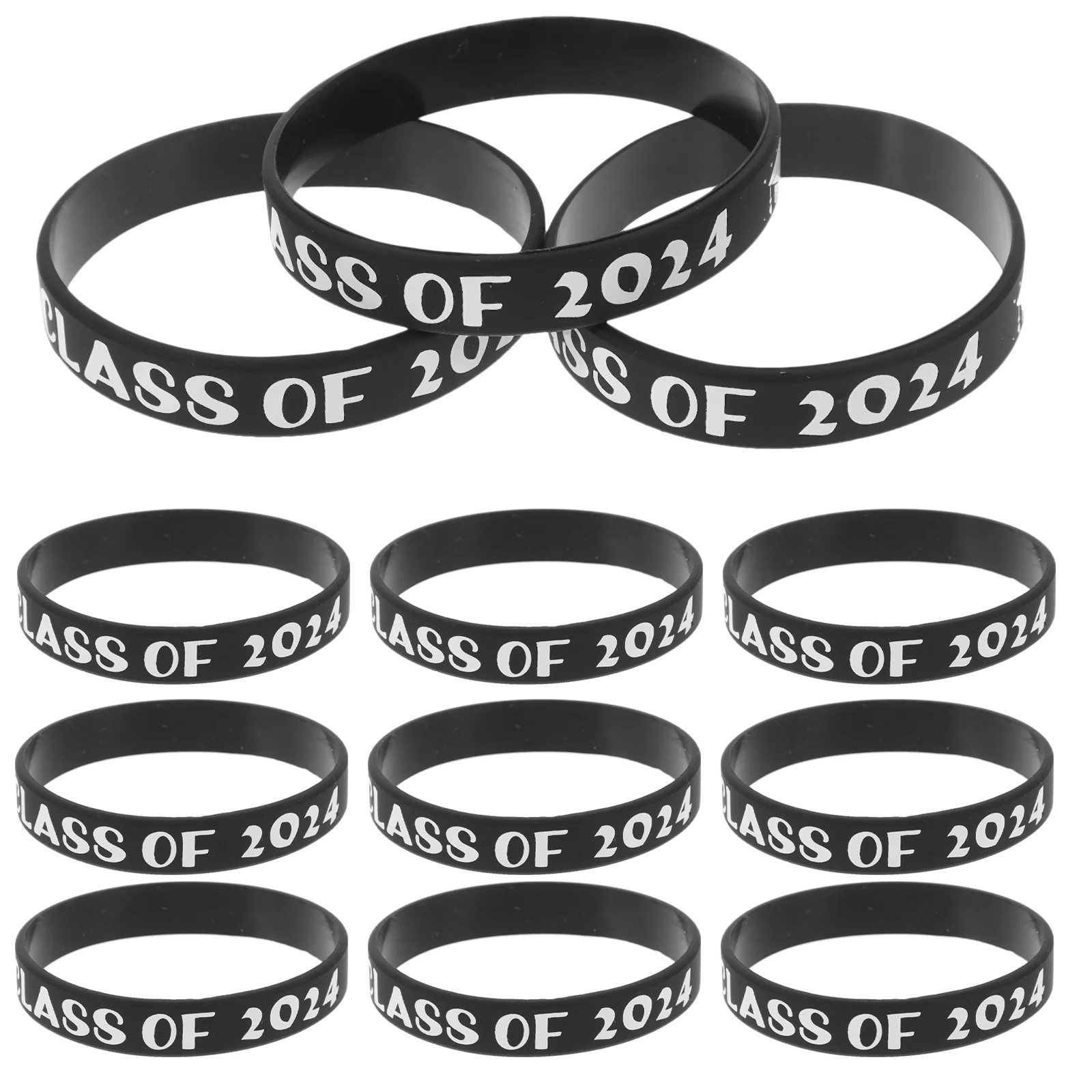 

"2024 Graduation Silicone Wristbands - Set of 50 for High School, College & University"