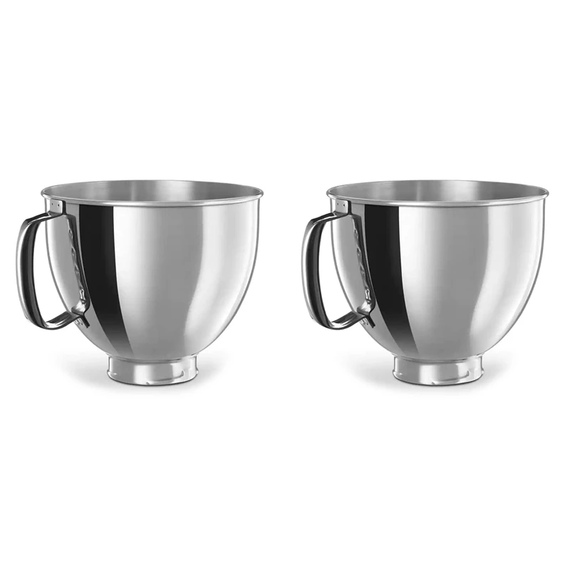 

2X Stainless Steel Bowl For Kitchenaid Classic&Artisan Series 4.5-5 QT Tilt-Head Mixer, 5 Quart 304 Stainless Steel Bowl