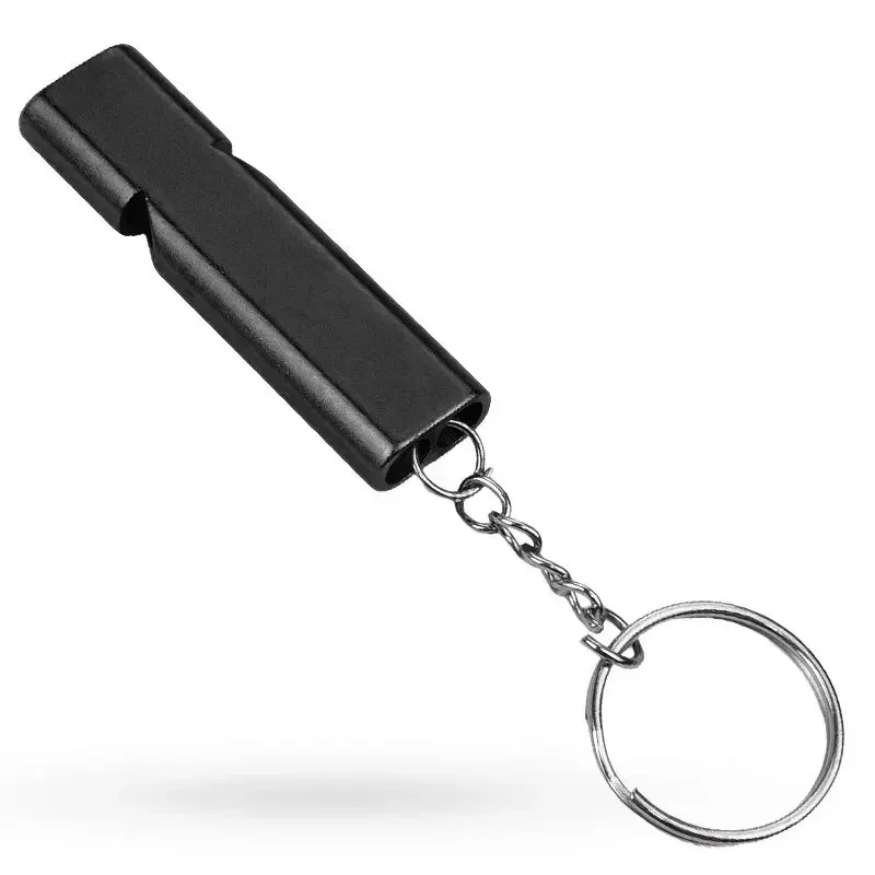 Outdoor Survival Whistle Aluminum Alloy Metal Double-hole High-frequency Tweetersurvival Whistle 150db High Decibe Rescue Tool