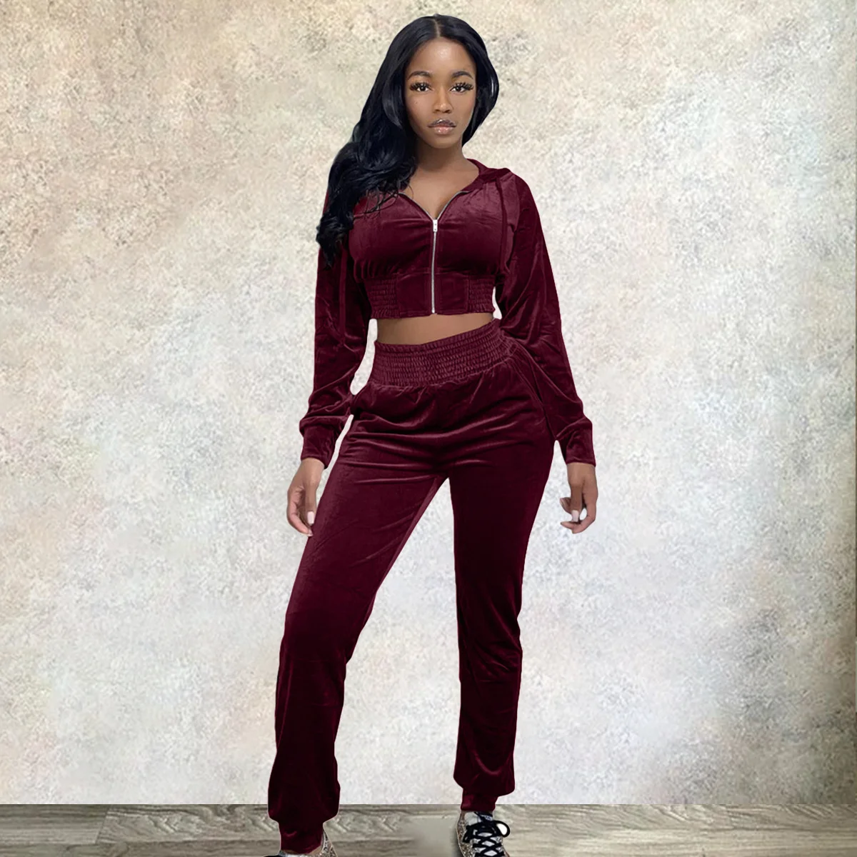 YICIYA Hooded Zip Women's Tracksuit Casual Pants Set Woman 2 Pieces Home Clothes Velvet Sweatshirt And  Trousers Met  Sportswear