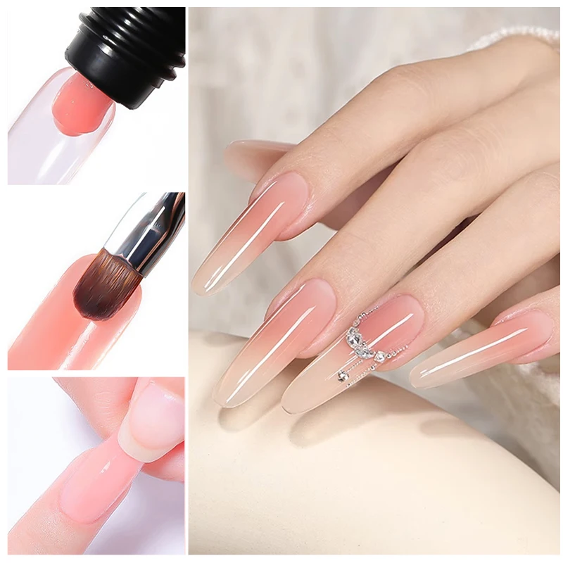 Nail Gel Polish AWStorG 30g Nail Extension Gel Soak Off UV LED Acrylic Crystal White Clear Nude Gel Nail Polish UV Polish
