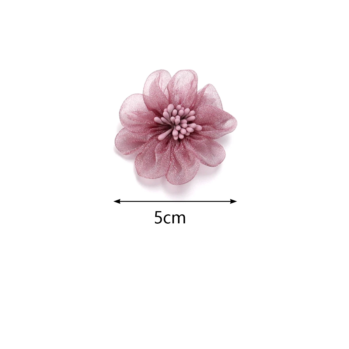 4 개/몫 Organza 수제 꽃 Stamens 색상 바느질 꽃 DIY 쥬얼리 의류 Applique 장식 용품