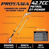 90-180 Degree 42.7cc Head Adjustable Pole Chainsaw for Tree Trimming with 12 inch Cutting Bar Chain 43-inch Extension 2