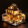 DIY Wooden Doll Houses Japanese Casa Miniature Building Kits with Furniture Led Large Villa Dollhouse for Adults Birthday Gifts 1