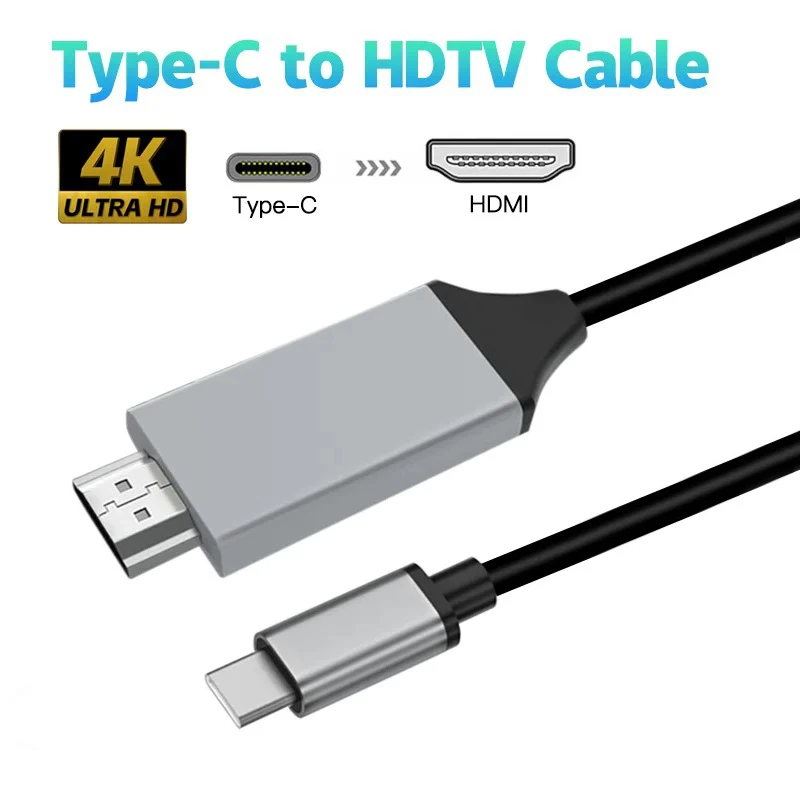 Кабель-переходник с Type C на HDMI USB 3,1 на HDMI, 30 Гц, 4K Кабель-переходник с Type C на HDMI USB 3,1 на HDMI, 30 Гц, 4K