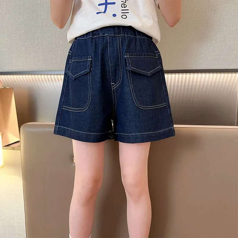 여아용 데님 반바지, 십대 바지, 여아 패션 반바지, 공주 어린이 바지, 짧은 포켓 청바지, 여아 옷, 여름