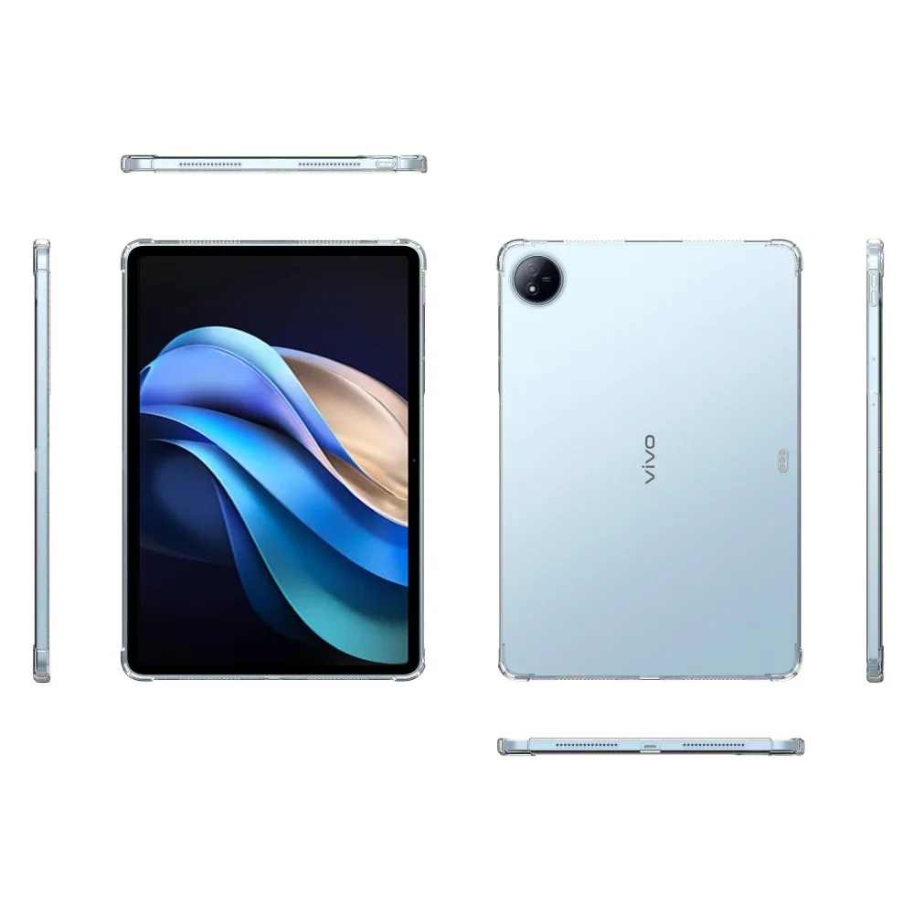 Shockproof Transparent TPU Tablet Cover - Soft Protective Back Case