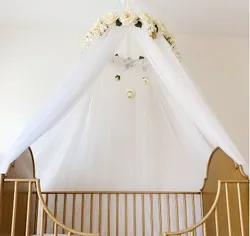 Baby Wreath Bed Curtain Tent Ins Princess Wind Crib Mesh Skin-friendly Mosquito Net Free Installation Children's Rose Tent
