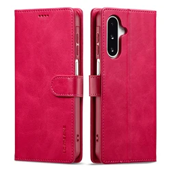 Luxury PU Leather Wallet Stand Case with Magnetic Buckle - Shockproof and Protective Full Cover Flip Holster - Galaxy A12 (Rose)