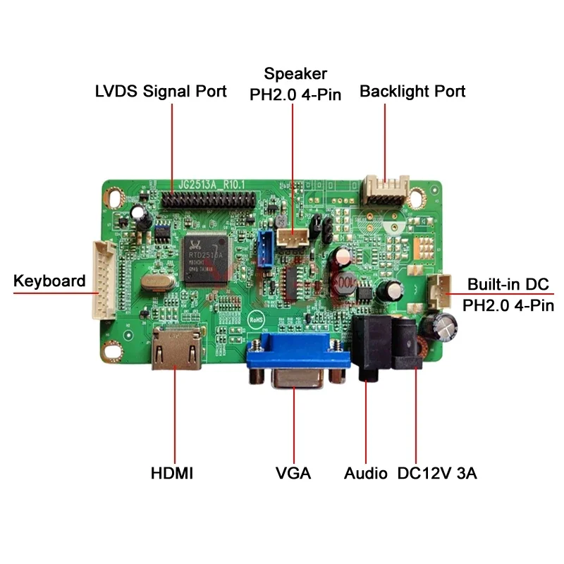 Fit N173HGE/B173HW01/B173HW02 Metal Shell&Driver Board 1920*1080 Monitor 40-Pin LVDS DIY Kit 17.3