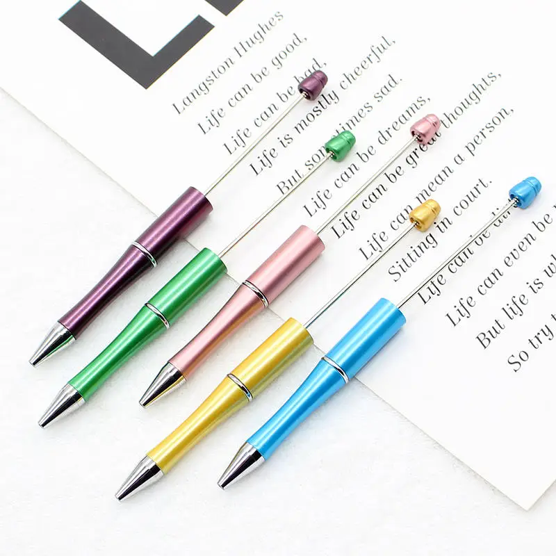 25pcs Beadable Pens Custom Ballpoint Pen Bead Pens Kids Gift Cute School Office Accessories Student Supplies Stationery DIY Pen 25pcs 28 400 black spray mist spray head trigger stream nozzle sprayer tops fit bottle for cleaning household supplies