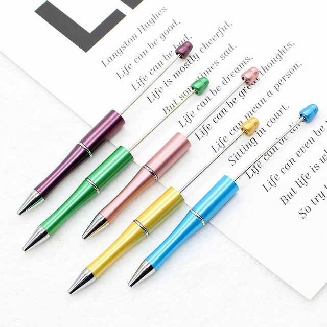 50Pcs Plastic Beadable Pens Beads Pens for DIY Pens Beaded Pens for Office  School Kids - AliExpress