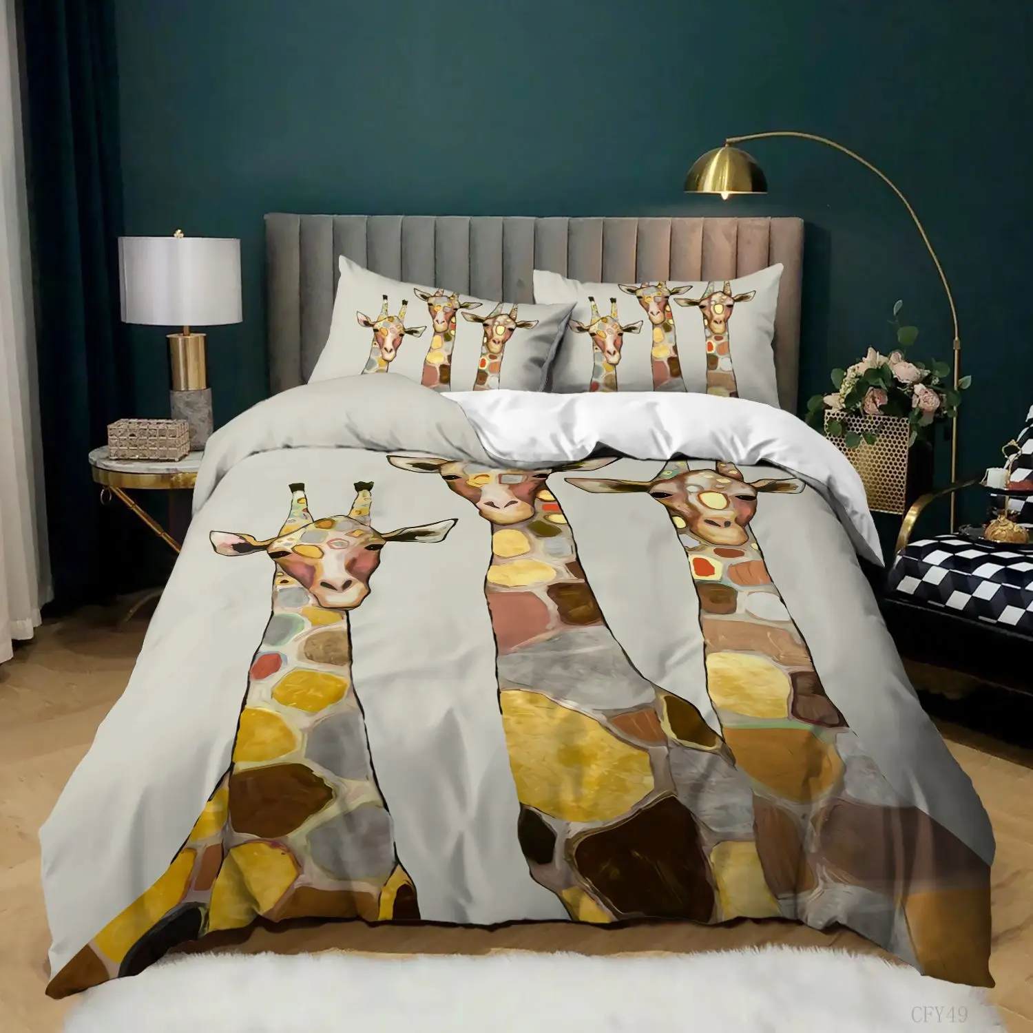Giraffe luxe dekbedovertrekset, 3D-bedrukt, decoratief, zonsondergang, weidedieren, dekbedovertrek van microvezel voor kinderen, volwassenen, tieners, 3-delig, onderhoudsvriendelijk, alle seizoenen Giraffe luxe dekbedovertrekset, 3D-bedrukt, decoratief, zonsondergang, weidedieren, dekbedovertrek van microvezel voor kinderen, volwassenen, tieners, 3-delig, onderhoudsvriendelijk, alle seizoenen