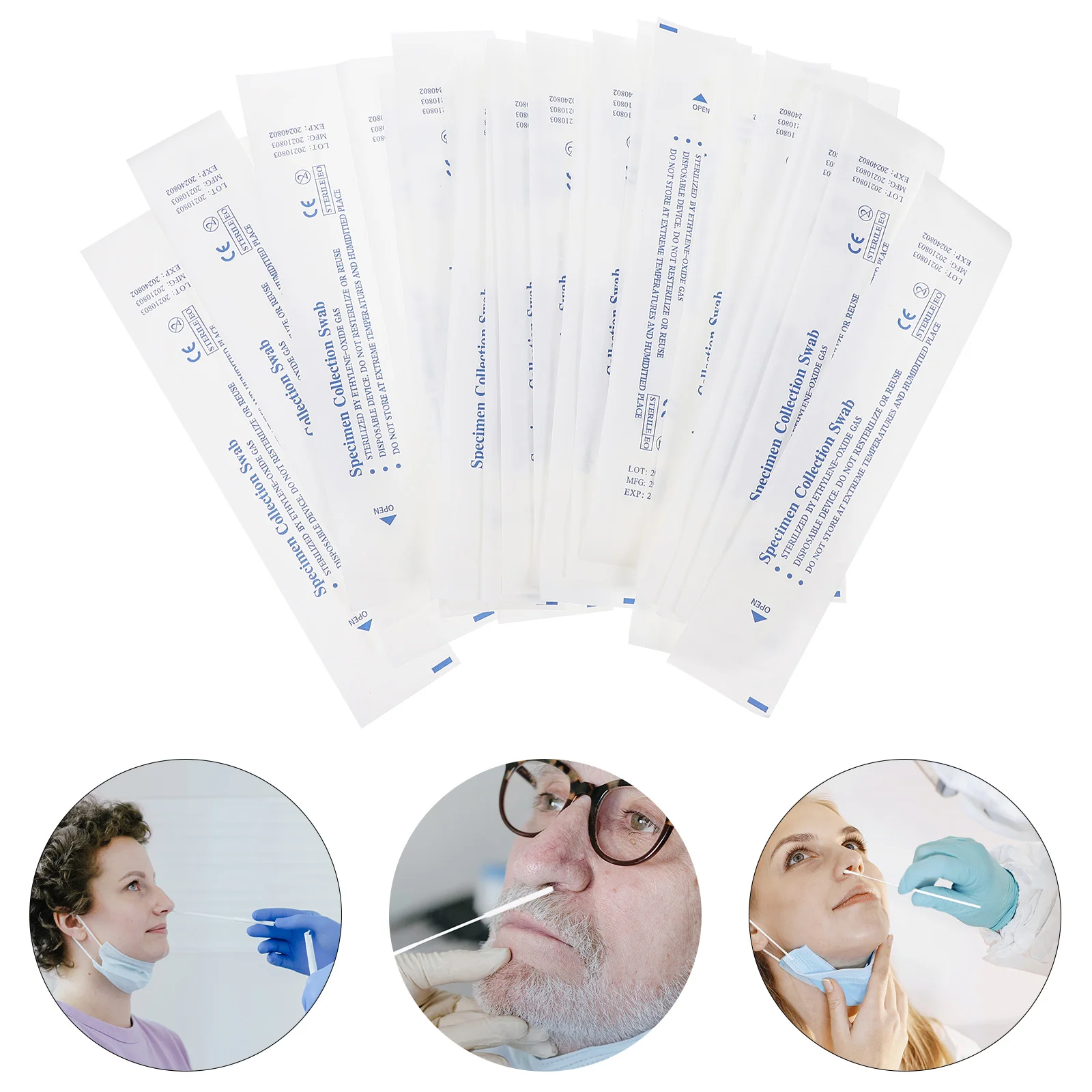 

Swabs Swab Nasal Oral Mouth Nasopharyngeal Sterile Sampling Disposable Throat Cotton Swabstick Test Flocked Cleaning Applicator