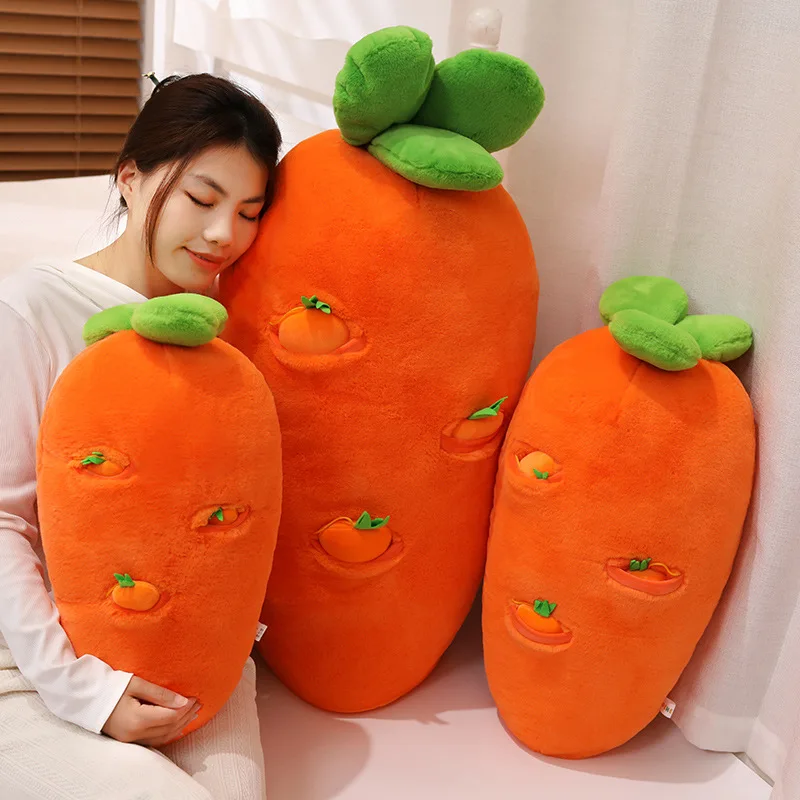 대형 창의적인 시뮬레이션 당근 플러시 베개 장난감, 매우 부드러운 당근 인형, 봉제 쿠션 플러시 인형, 집 장식, 어린이 소녀 선물