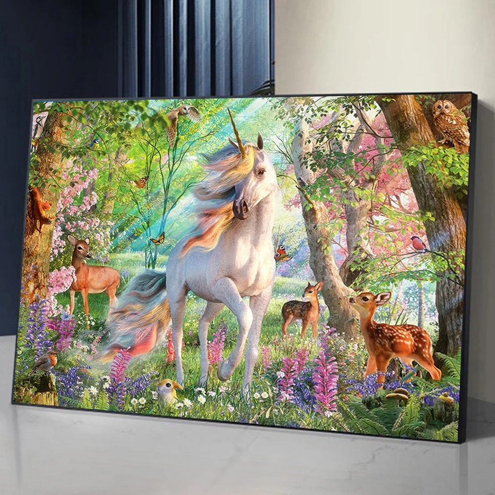 New DIY Unicorn 5D Full Diamond Painting Embroidery Cross Stitch Kit Home Decor 