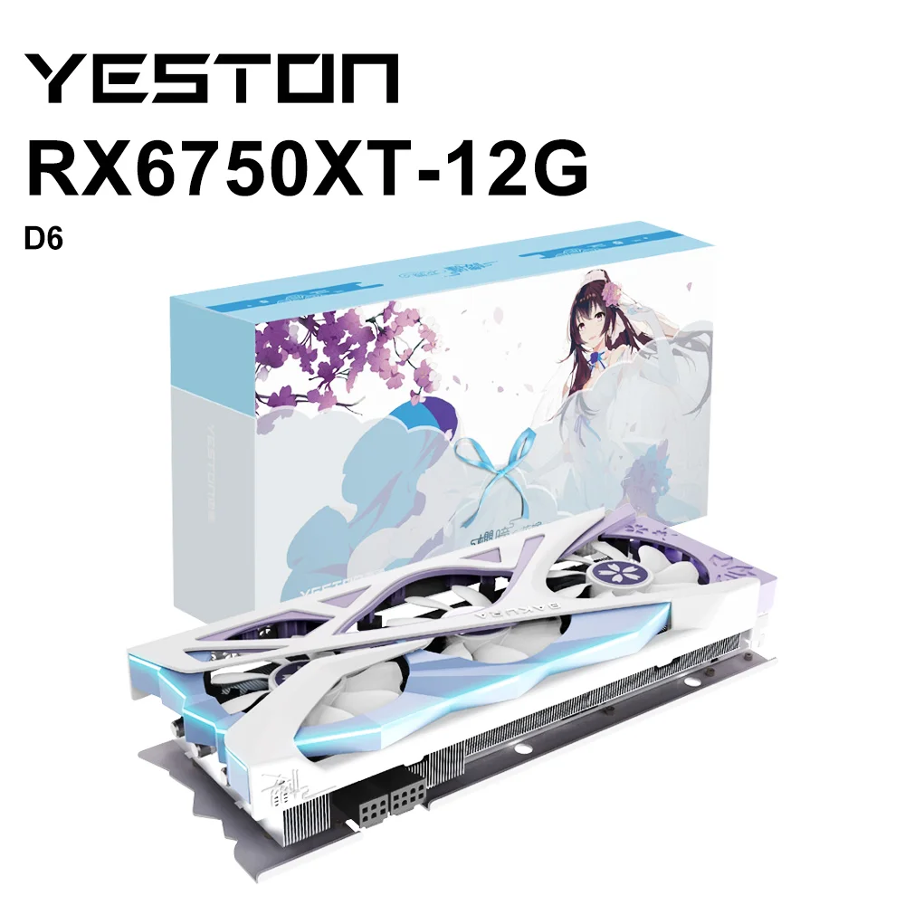 

YESTON New RX6750XT RX 6750 XT 12G Graphics Card 192Bit 7NM GDDR6 PCI-E 4.0 Video Card AMD GPU placa de vídeo Gamer Card LHR