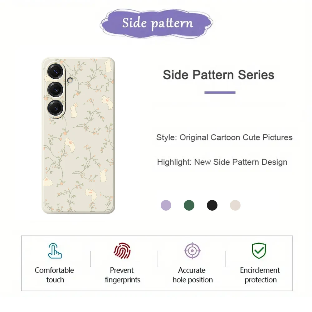 Charming Rabbit and Floral Soft Phone Case