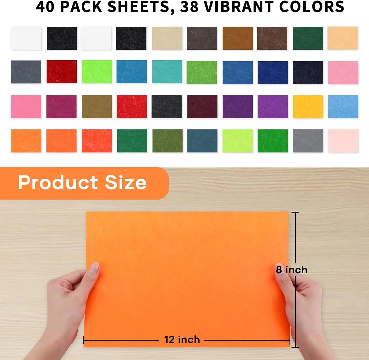 HTVRONT 40 sheets 8inX12Inch Felt Sheets for Crafts Stiff Felt with Needle  and Thread Set Light Thin Felt Sheets for DIY - AliExpress