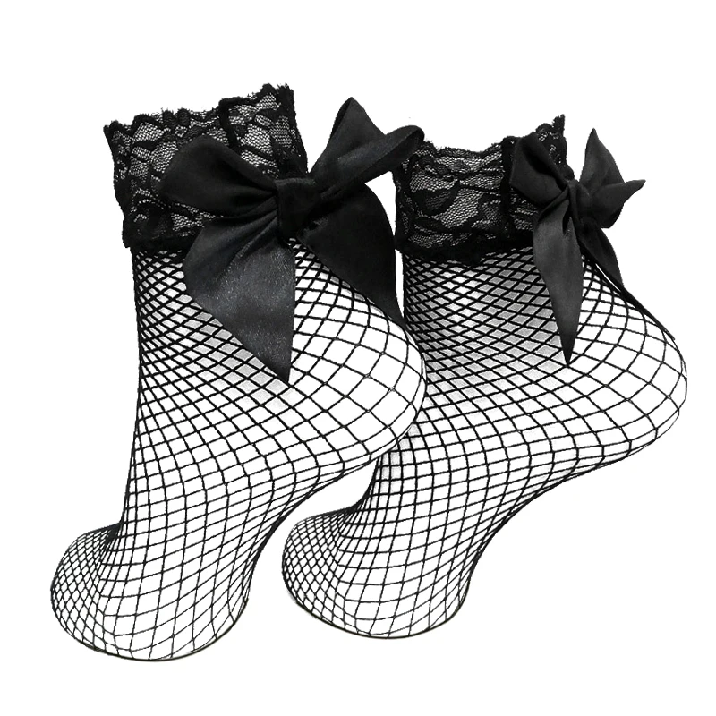 

Женские кружевные носки, черные ажурные сетчатые носки, чулочно-носочные изделия, модная повседневная Уличная одежда, милые прозрачные сетчатые носки для женщин