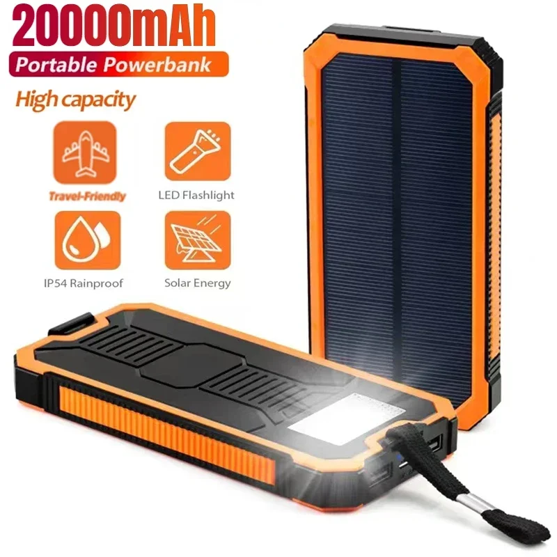 Per Tutti I Telefoni Iphone Huawei Xiaomi Enorme Capacità Banca Di Energia Solare 20000Mah Caricabatteria Per Banca Di Energia Solare Impermeabile Dua