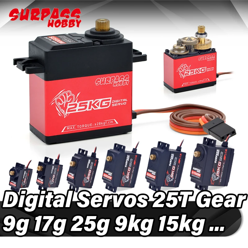 Surpass Hobby Digital Servo Metal Gear Servos 9g 17g 25g 3kg 6kg 9kg