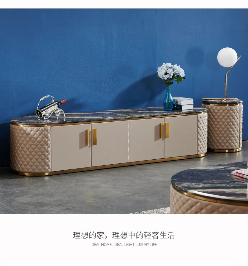 Роскошный Мраморный кофейный столик, шкафчик для телевизора ...