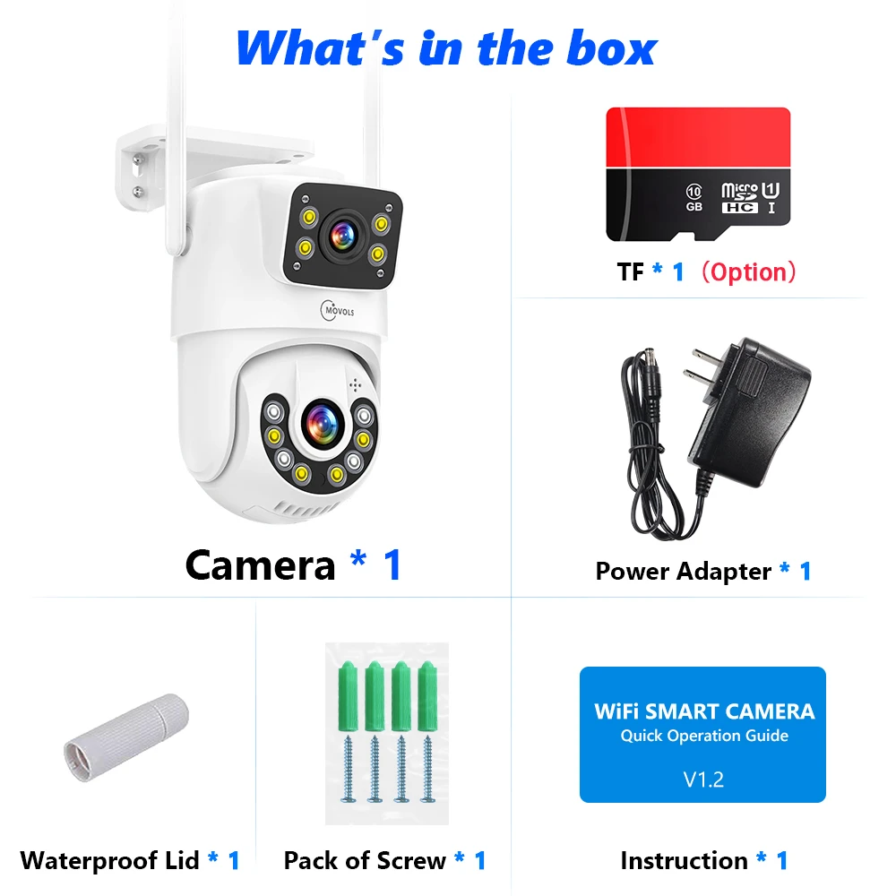 Movols 1080P PTZ IP Camera Two-way Audio WIFI Wireless Smart Tracking Security S