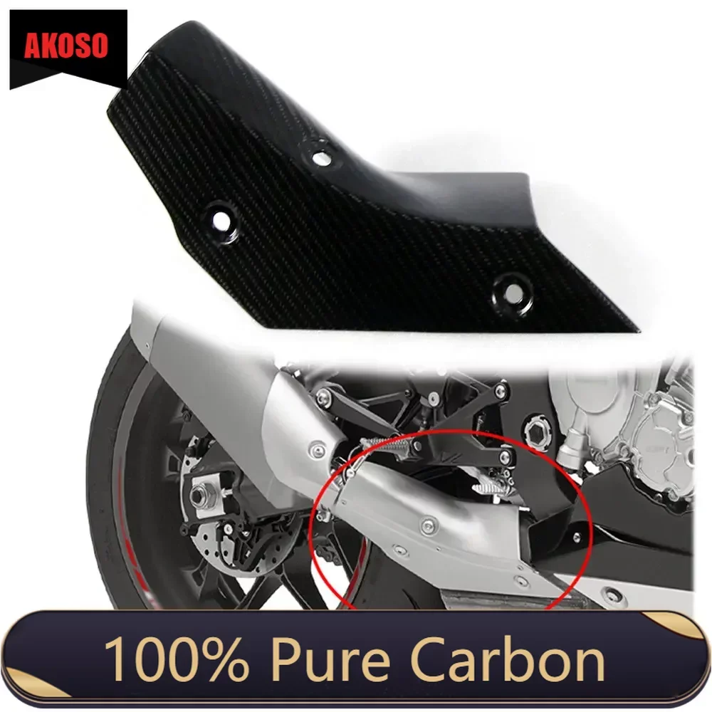 100% Dry Carbon Fiber Pre-Impregnato Moto Corpo Scarico Copertura Isolamento Termico Protector Shield Kit Per Yamaha R1 R1M 2015-2019
