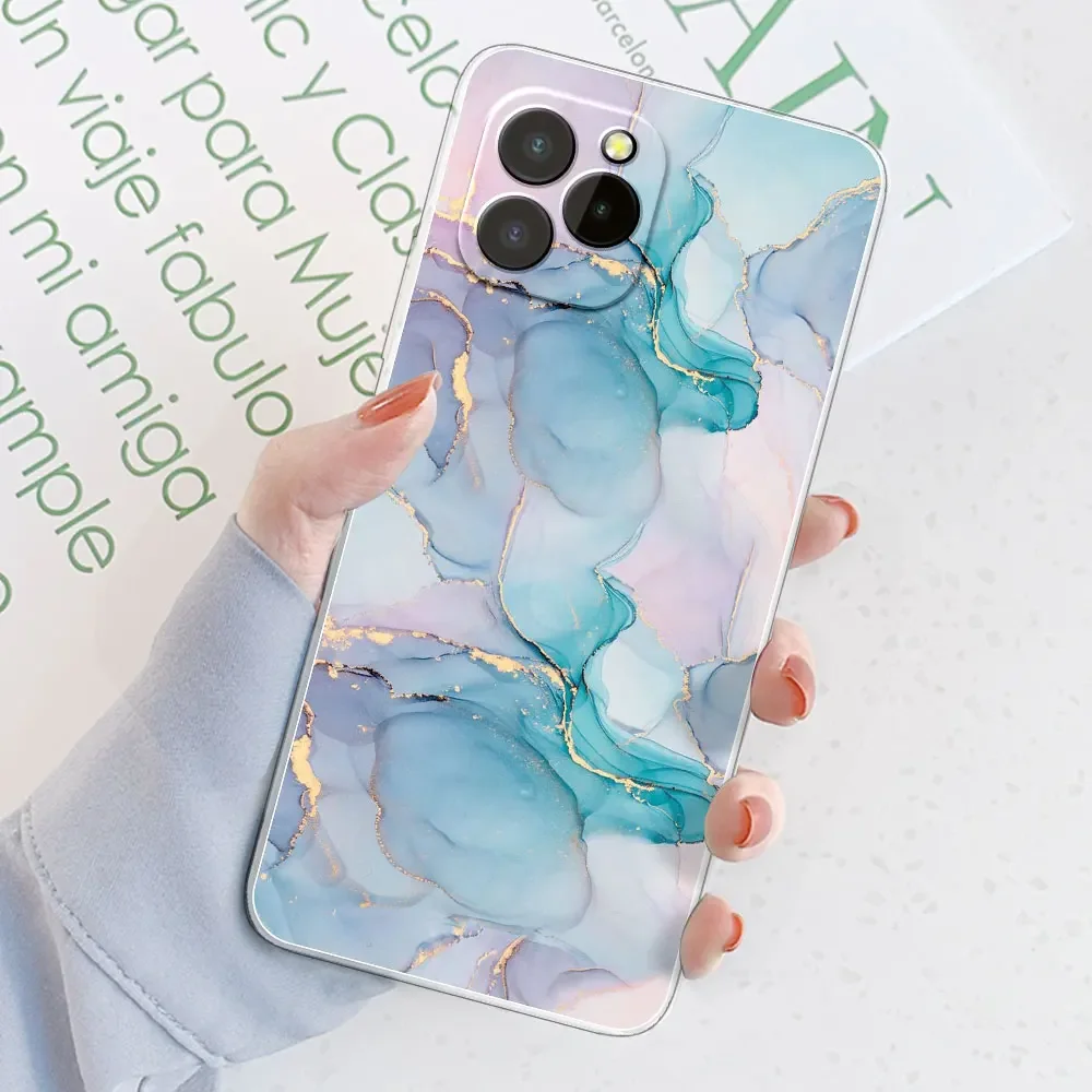 Marble Transparent Silicone Soft TPU Phone Case Cover with Bumper Protection