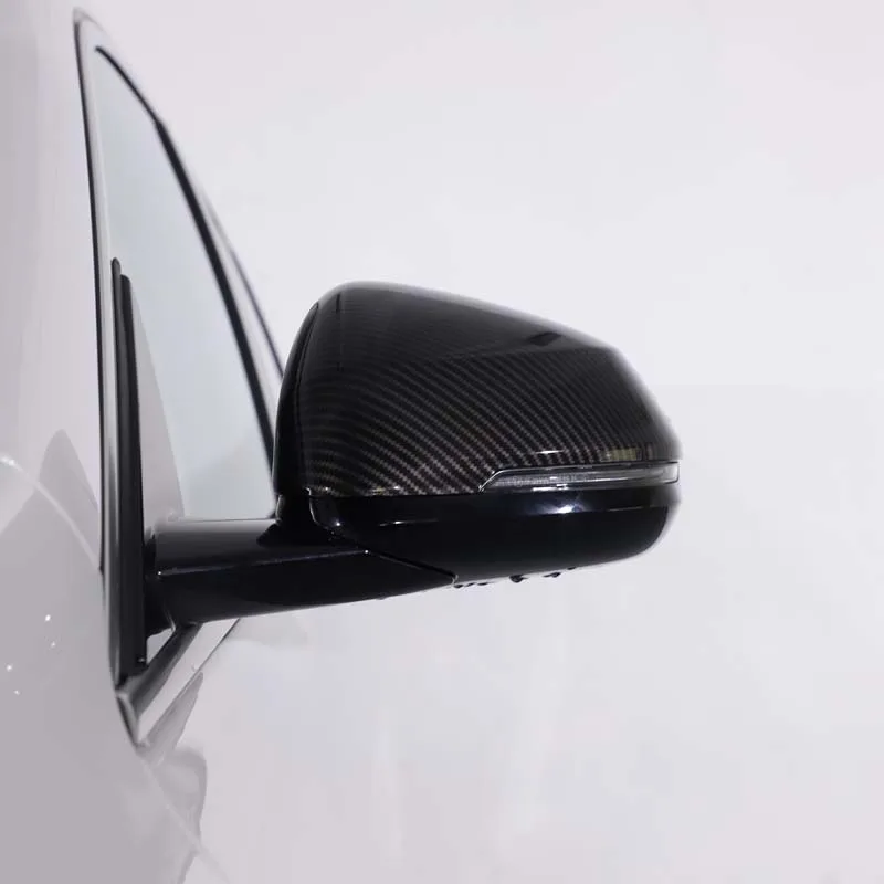 CHEYA ABS Car Exterior Rearview Mirror Cap Decoration Cover Trim Accessories for Alfa Romeo Stelvio 2017-2020 (Black)　並行輸入品 cheya ABS Carbon Fiber Pattern Car Exterior Mirror Cover Parts for