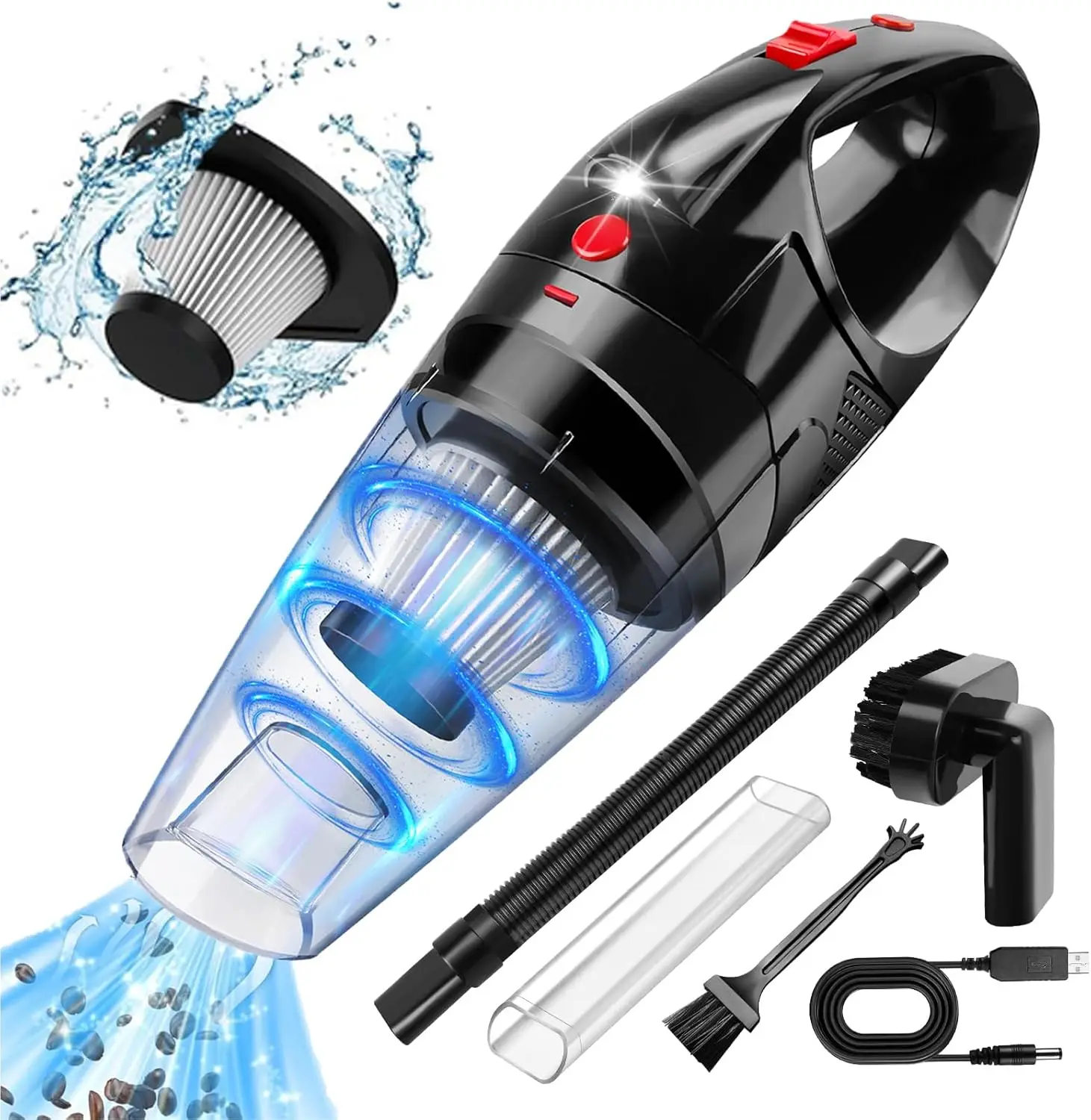 3 in 1 Cordless Handheld Vacuum Cleaner Mini Portable Rechargeable Car Vacuum for Car 7500Pa Strong Suction Hoover