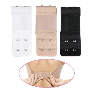 3Pcs Extender 2 Hooks Elastic Extension Strap 2 Rows 2 Hooks Comfortable Extenders for Ladies  ( Black White )