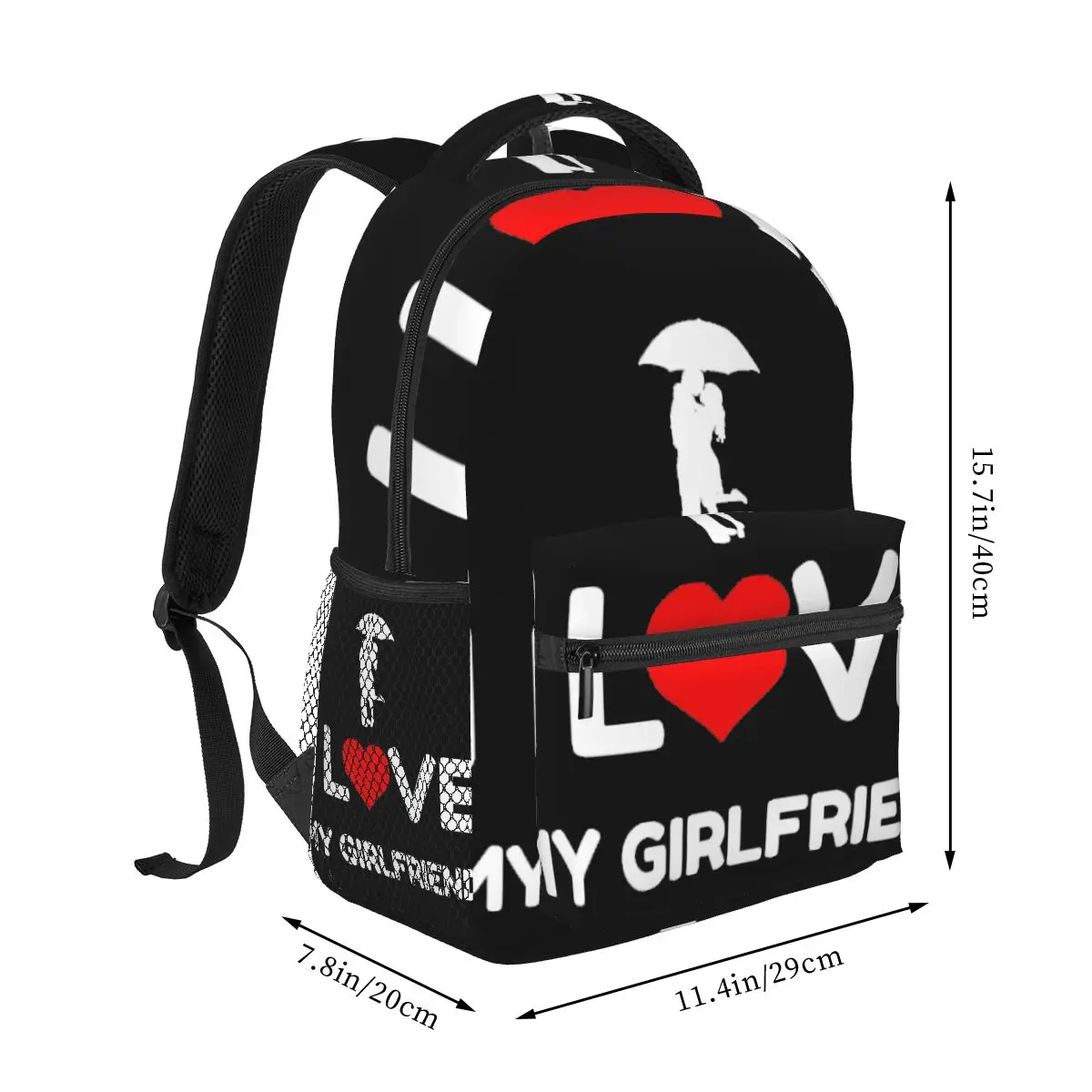 I Love My Girlfriend Casual Backpack Unisex Students Leisure Travel Computer Backpack