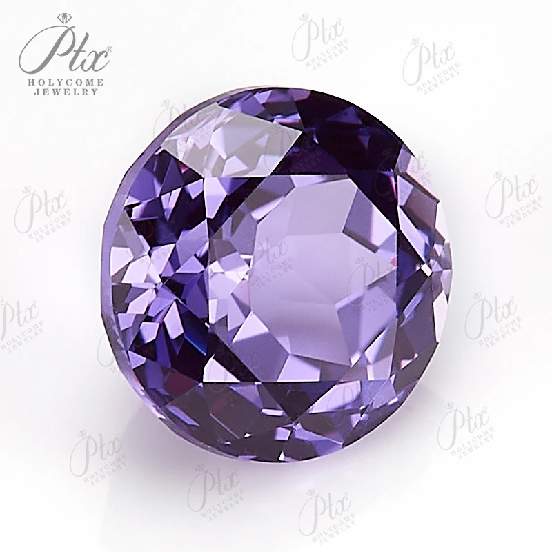 Gemma viola coltivata in laboratorio, forma rotonda, taglio