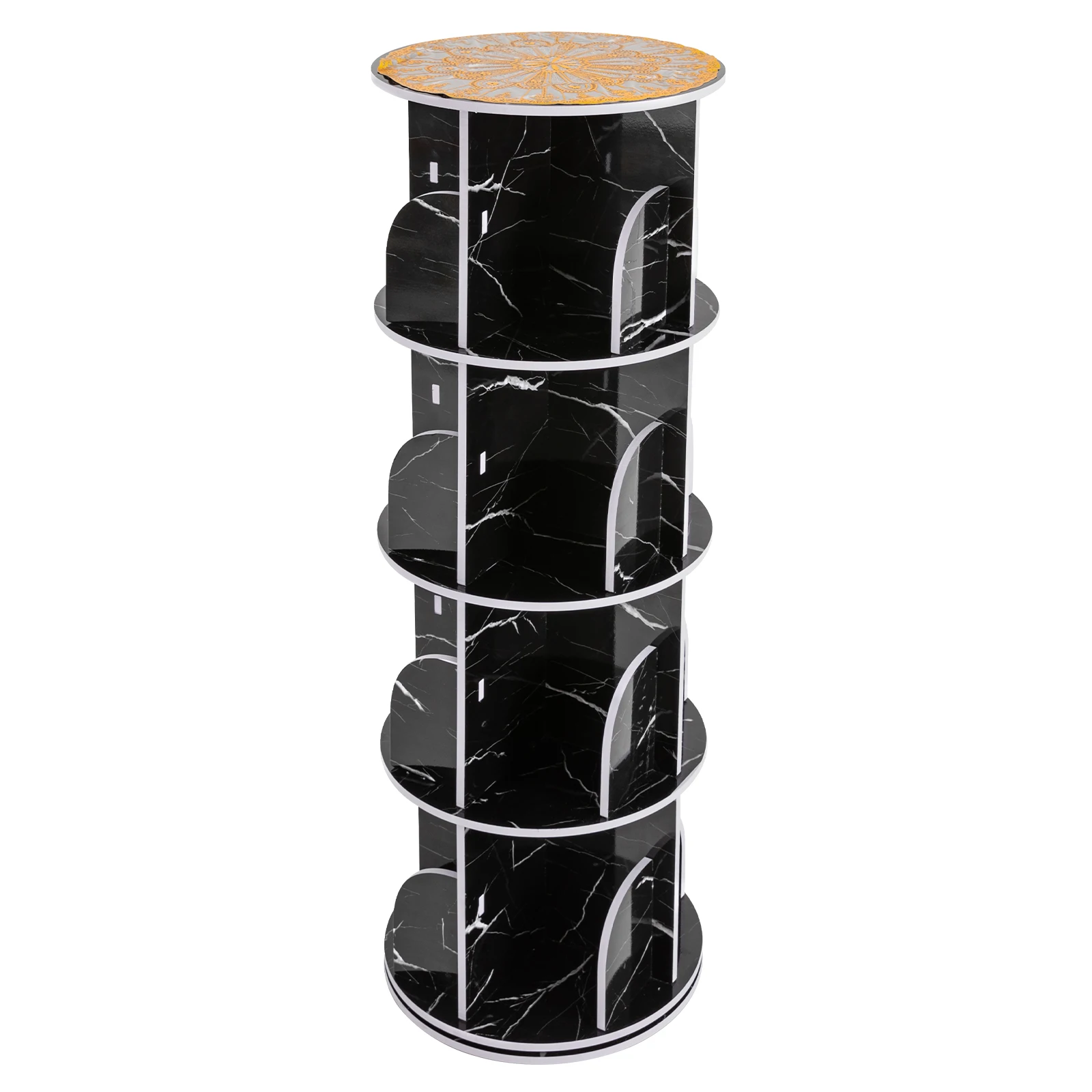 4 Tier Rotating Display Bookshelf with Strong Load-bearing Capacity for Bedroom Living Room 4