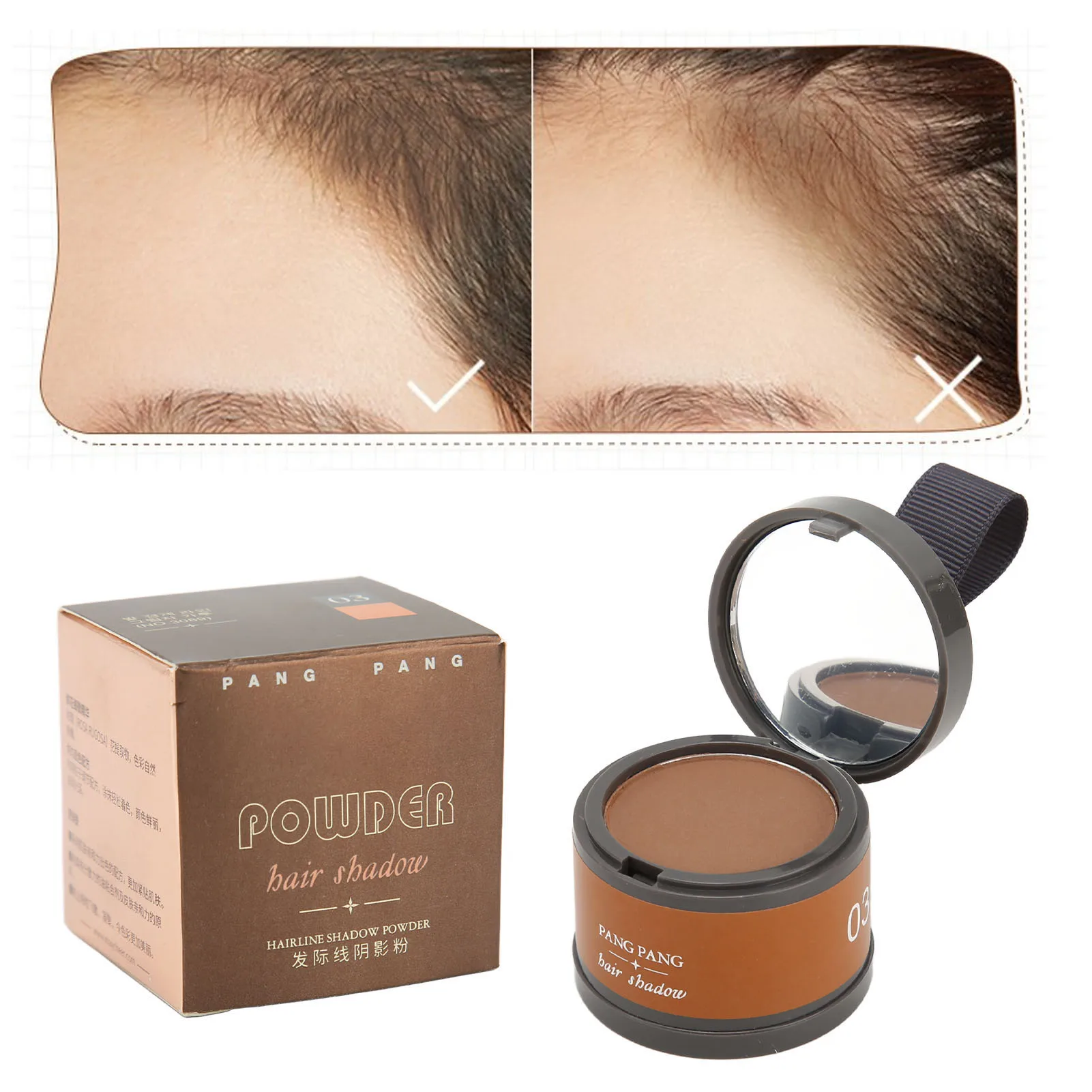

Hairline Shadow Powder Prevent Smudge Hair Shading Powder for Men Women Face Bronzer Powder Makeup Tool