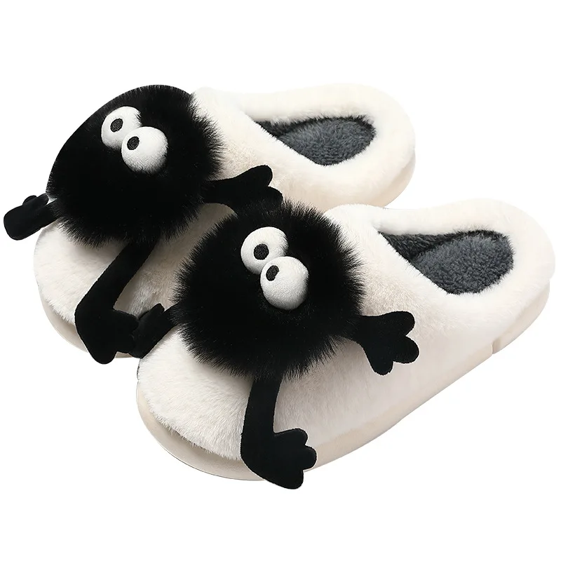 Cute Warm Slippers Cushion Slides Soft Warm Comfort Flat Fur Woman Cartoon House Slippers Funny Shoes Fluffy Comfy Shoes 5