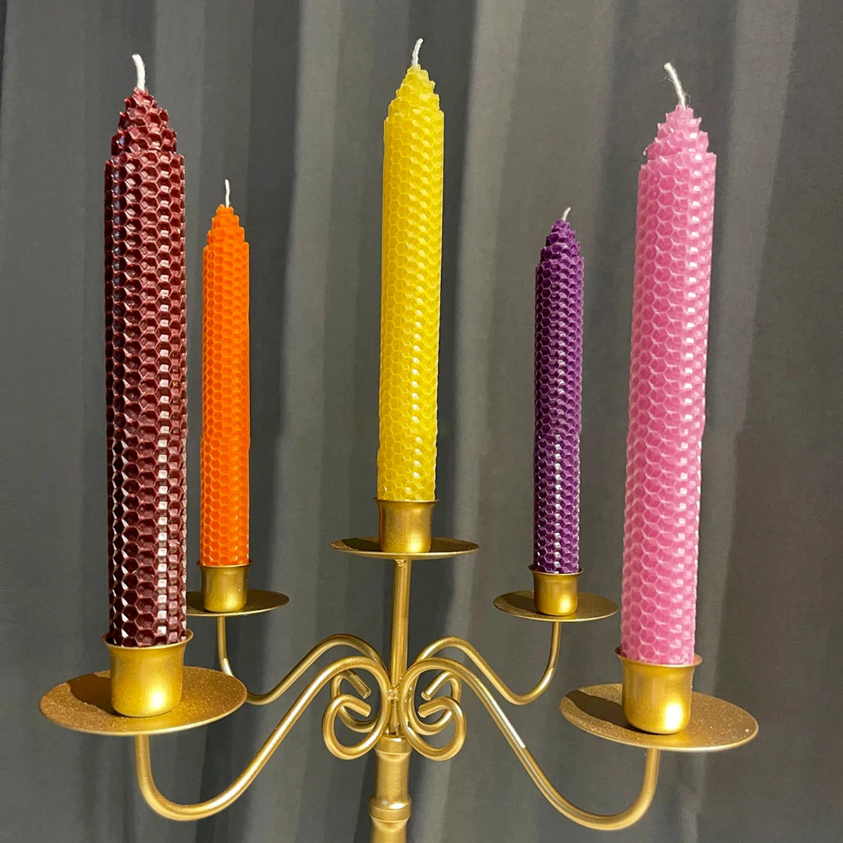 Colored Beeswax Sheet Candle Roll 15*20Cm 12Colors 6Pcs Handmade DIY Honeycomb Wax Sheet Parent-Child Activity Material Package candle making wax candle making tools