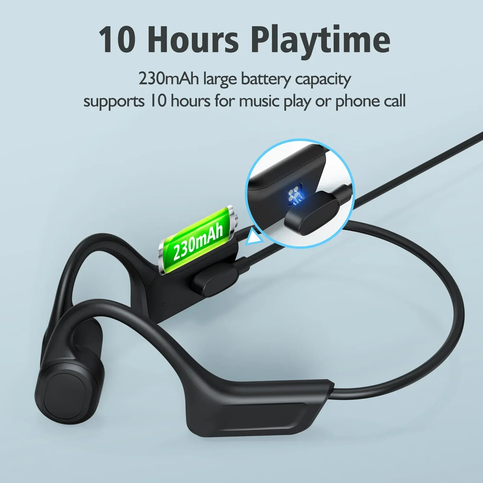 Sainyer Bone Conduction Headphones Bluetooth 5.0、マイク内蔵ワイヤレスオープンイヤーヘッドホン、ランニング・ワークアウト用汗対策スポーツヘッドセッ Sainyer Titanium Open-Ear Bone Conduction Headphones Ghana | Ubuy