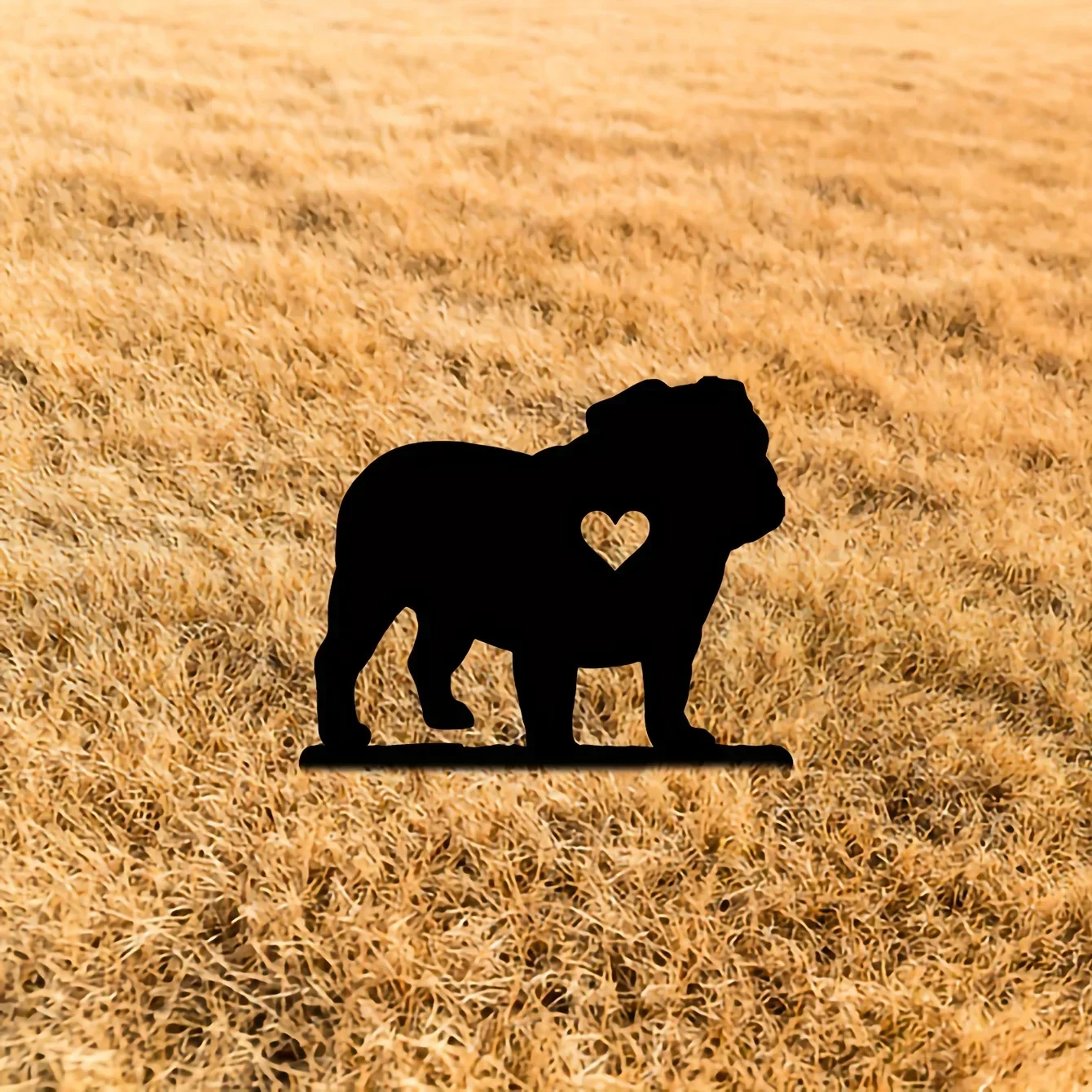 

Hello Young Ugly and Cute Pug Garden Stake Iron Decor Silhouette Metal Yard Sign Courtyard Art Garden Outdoor Decoration Pet Com