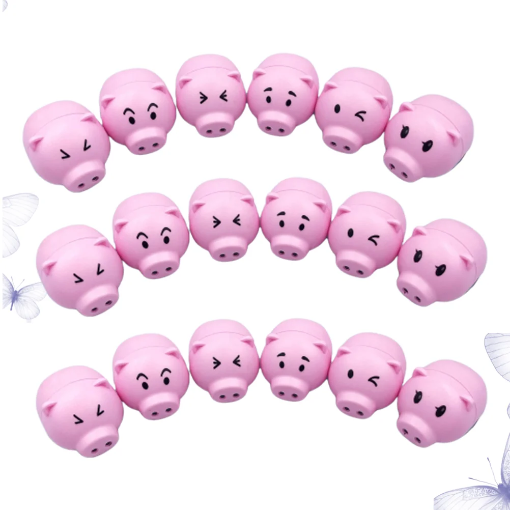 

18pcs Cartoon Pig Shaped Inertia Toy Six Animal Back Car Vehicle Toy for Children Kids (Opp Package)